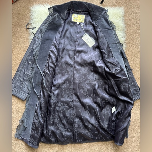 New Vintage Ebene By Patrick Assuline Gothic Embellished Embroidered Long Jacket - Picture 3 of 7